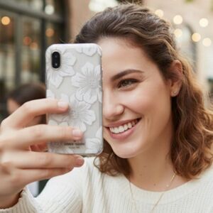 Kate Spade iPhone X Hollyhock Floral Bling Diva Gems Hardshell Case New in Box